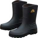 Waterproof Garden Rain Boots for Men Breathable Lightweight Mid Calf Deck Fishing Outdoor Slip Resistant Shoes (8.5 Women/7 Men, Black)