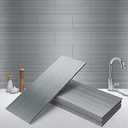 Art3d 4" x 12" Peel and Stick Stainless Steel Metal Tile for Kitchen, Subway Backsplash (15 Pack)