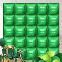 25PCS Green Square Foil Balloons Wall Backdrop, Reusable DIY Mylar Double Side Balloons Garland Tunnel Arch Kit for Anniversary Bachelorette Game Engagement Halloween Party Decor