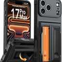 Oterkin for iPhone 17 Pro Wallet Case [4-5 Card Holder] [Kickstand] [Full Camera Protection] [RFID Blocking] [Military Grade Protection] Shockproof Rugged Case for iPhone 17 Pro, Black