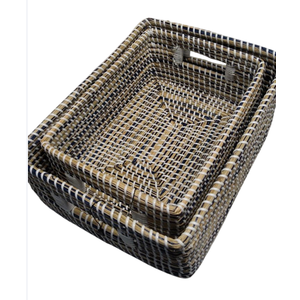 Set Of 2 Woven Storage Baskets, Sizes 10.5 × 14 In And 9 × 12 In. Ideal For Organizing Shelves, Closets, Bathrooms, Or Living Spaces. Durable, Lightweight, And Versatile For Home Storage.