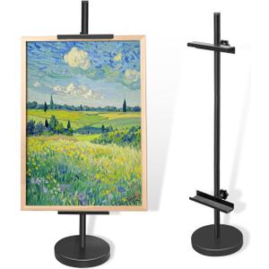 Adjustable Tabletop Easel Stand, Metal Easels for Display, Picture Frame Stand with Heavy Duty Round Base & Non-slip Pads, for Picture, Artwork, Photos,Signs (30in)