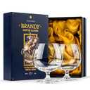 Large 21 oz Crystal Brandy and Cognac Snifter Glasses | Set of 2 Short Stem Giant Sniffer Bowls | Drinking and Tasting Glassware for Bourbon, Scotch, Tequila, Armagnac, Rum, Beer, Liquor