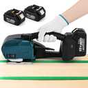 5000mAh Electric Strapping Machine - 2Rechargeable Batteries with Display Screen, Industrial Automatic Banding Tool for 0.35-0.63'' Width Straps, Easy to Use for Warehouse Packaging