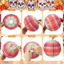 VIHOSE 34 Pcs Mexican Fiesta Hanging Paper Lanterns 7.87 Inch 5.91 Inch Colorful Cinco De Mayo Lanterns for Cinco De Mayo Day of the Dead Birthday Wedding Rainbow Mexican Party Decor