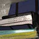 American Mahjong Tile Set,166 White Tiles Mahjong Set,4 Colors Mahjong Racks,Travel Mahjong Set with Blue Carrying Bag