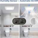 Lightania Bathroom Exhaust Fan with Light & Humidity Sensor, 130 CFM, 1.0 Sones, 5CCT, Ceiling Mount Bathroom Fan with Light, Adjustable Bathroom Vent Fan, 4 Inch Duct, ETL/FCC/Wet Rated Certified, 5CCT Dimmable