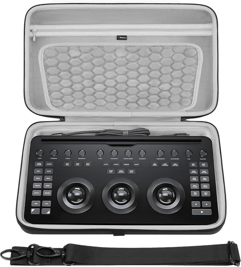 GEEKRIA Hard Shell Travel Carrying Case, EVA Protective Bag Compatible with Blackmagic Design Davinci Resolve Micro Color Panel (Dark Gray)