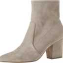 Amazon Essentials Women's Fitted Stretch Heel Boot (11.5 Wide, Dove Grey Microsuede)