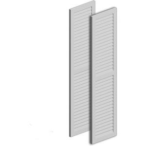 Fypon 16"W x 60"H x 1"P Louvered Shutter w/ Center Rail, Urethane (Per Pair)