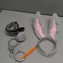 5 Pcs Zoo City Rabbit Costume Accessories Police Role Play Toys Set for Halloween Cosplay Include Carrots Pen Rabbit Ears Headband Belts