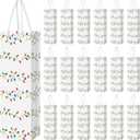 Ctosree 30 Pcs Christmas Light Bulbs Wine Gift Bag Wine Bottle Bag with Handle 13.8x4.3x3.5 Inch for Thank You Favor Xmas Gift Wrapping Holiday Housewarming Wedding Birthday Bridal Supplies(White)
