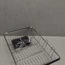 Dish Drying Rack in Sink, Expandable Stainless Steel Dish Drainers for Kitchen Counter, Dish Dryer Rack for Inside Sink, Over The Sink Dish Racks with Utensil Holder, Silver