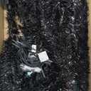 4ft Lighted Artificial Black Christmas Tree, Not Pre-lit Black Tinsel Pine Trees with Lights, Ideal for Ideal for Home, Office, and Xmas Party Dcor - Includes Stand