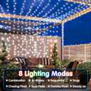 XURISEN 403FT 1000 LED String Lights Outdoor Green Wire Christmas Lights 8 Modes & Timer Waterproof Fairy Lights Plug in for Party, Wedding, Yard, Garden, Indoor/Outdoor Decorations(Cool White)