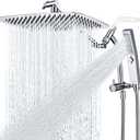 G-Promise All Metal 14 Inch Shower Head with Massage Mode Handheld, Rain Shower Head with Handheld Spray Combo, 3-Way Diverter with Pause Setting, 12 Inch Adjustable Extension Arm (Chrome)