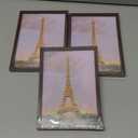 upsimples 5x7 Picture Frame Set of 3, Made of High Definition Glass for 5 x 7, Wall and Tabletop Display Thin Border Photo Frames for Home Decor, Brown