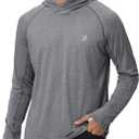 Roadbox Mens UPF 50+ Fishing Shirts, Long Sleeve UV Sun Hoodie, Hiking Running Swim Athletic Workout Shirt (Small, A01-dark Gray), Medium