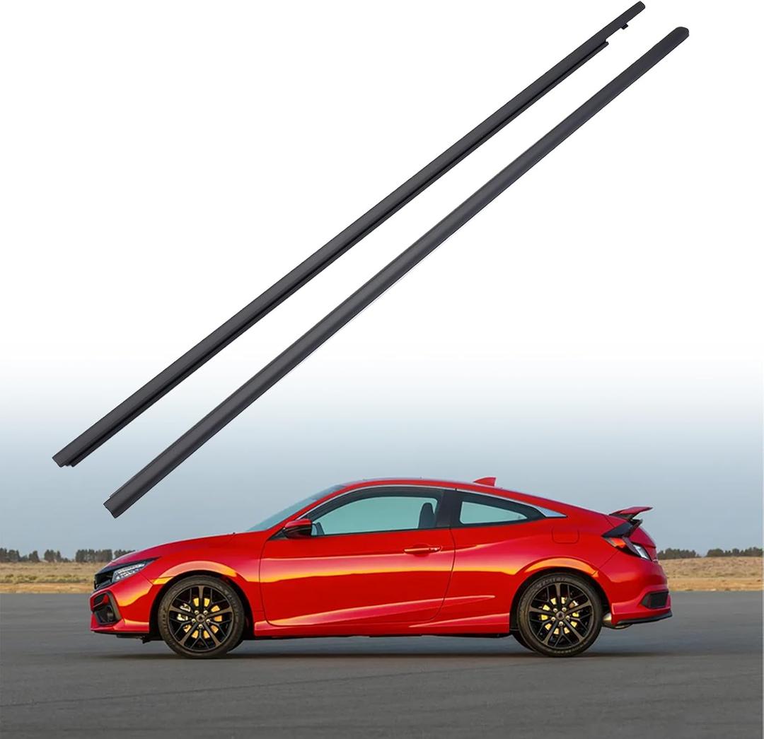 72410-TBG-A01 Car Weatherstrip, Window Trim Seal Strip Compatible with Honda Civic Coupe 2016-2020 2-Door, Outer Door Window Molding Replace 72450-TBG-A01 (2pcs, Left and Right)