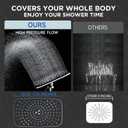 Veken Wide High Pressure Rain Shower Head with Handheld, Handheld Shower Heads with Multi Spray Modes, Rainfall Combo with 15" Metal Extension Arm,Detachable Dual Shower, Bathroom Decor,Chrome Silver