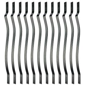 32-1/4 Inches Grooved Aluminum Deck Balusters Furniture with Screws for Facemount Railing Fencing, European Baroque Silhouette Wrought Style (25-Pack, Matte Black)