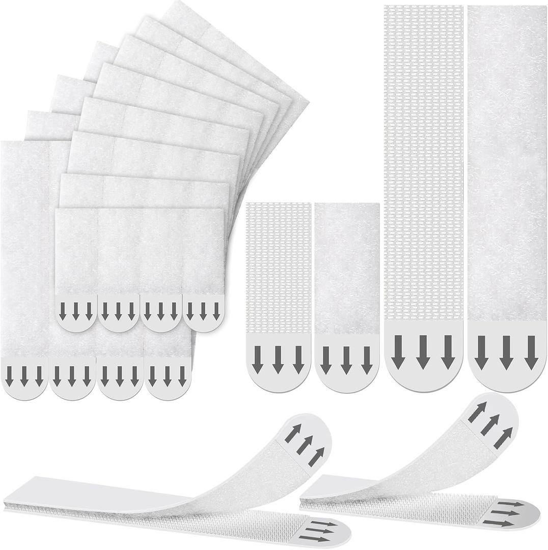 Picture Hanging Strips Kit Heavy Duty, 2 Size Easy Removable Adhesive Poster Strips for Frame Mounting Strips, No Nails Hanging Poster Hangers for Wall Decoration, Apartment Essentials, White 80 PCS
