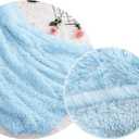 LOCHAS Super Soft Shaggy Faux Fur Throw Blanket, Plush Fuzzy Sherpa Throw Blanket for Couch, Cozy Fluffy Blue Blankets for Bed Chair Sofa, 50'' x 60''