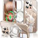 ESTPEAK CD Mag-Stand Case for iPhone 16 Pro Case with Invisible Magnetic Ring, [Compatible with MagSafe] [Never Yellowing] Top Clear Phone Case Cover for iPhone 16 Pro 6.3" Men Women, Clear