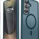 YENAPOON for Samsung Galaxy S26+ Plus Case, Matte Magnetic Phone Cover [with 1 Screen Protector] [Support for MagSafe] [Shockproof Military Grade Protection] Translucent Frosted Back, Lavender Gray