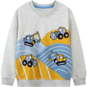 Baby Toddler Boy's Cotton Crewneck Sweatshirt Christmas Clothing 1-7Y (White)