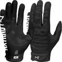 Nxtrnd G1 Pro Men's Football Gloves, Adult Sticky Receiver Gloves (Black, Medium)
