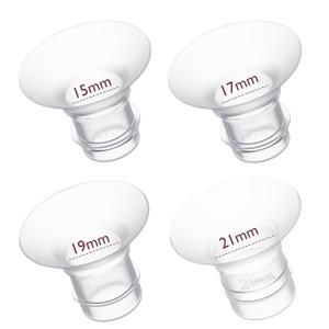 Momcozy Flange Insert 15/17/19/21mm Compatible with 24mm Flange/Shield of Most Pumps, Insert for Breast Pump Replacement Accessories, 4PCS (Transparent)