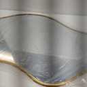 Irregular Wall Mirror, 20"x36" Gold Abstract Asymmetrical Mirrors for Wall, Decorative Cloud Wavy Mirror for Bathroom, Bedroom, Cloakroom, Entryway, Shatter-Proof Aluminum Alloy Frame