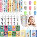 72pcs Cat Birthday Party Favors, Kitty Goodie Bags Ears Headband Stickers Keychains Bracelets etc for Cat Birthday Party Decorations Supplies