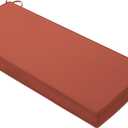 Favoyard Outdoor Bench Cushion 48 x 18 Inch Waterproof Patio Furniture Cushions 3-Year Color Fastness Garden Sofa Settee Couch Swing Pads with Handle and Adjustable Straps, Spice