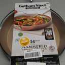 Gotham Steel Hammered Copper 14 Inch Non Stick Frying Pan with Lid, Nonstick Frying Pan with Ceramic Coating and Induction Plate for Even Heating, Oven / Dishwasher Safe, 100% Healthy & Non Toxic