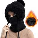 HAIMEIKANG Balaclava Ski Hat Wind-Resistant Hat Cap Scarf for Women and Men - Face Cover for Extreme Cold Weather Gear (Black)