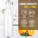 CWHHRN 25 Oz Glass Bottles with Lids, Glass Juice Bottles, Smoothies, Water, Milks, Beverage Storage, Clear Glass Jars for Pickles, Food Storage (4 Pack)