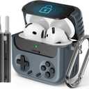 Inesore for Airpods 4 Case with Lock,Compatible with Airpods 4 with Active Noise Cancellation Cases,Classic Cool Funny Game Console Air pods4 Case Cover for Men Boy with Cleaner Kit(Black)