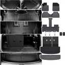 Floor Mats Cargo Mat Set for 2020-2024 2025 Hyundai Palisade 7/8 Seat, All Weather TPE Cargo Liner Backrest Mats Trunk Lower Car Mat Accessories for Palisade Calligraphy (Floor Mats Set)