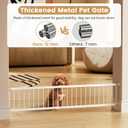 Fldofaves Dog Gate - 18"-45" Adjustable Extra Wide Metal Baby Gate to Step Over, 10" Tall Small Pet Gate with 3 Extension Kits, Pressure Mounted for Doorways & Stairs