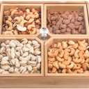 WUWEOT Bamboo Nut and Candy Serving Tray, Party Appetizer Platter Veggie Dish, Candy Bowl with Acrylic Lid & Removable Dividers for Party, Taco Dip Parties Platters & Chip Bowls : Home & Kitchen