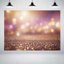 LYWYGG 7x5FT Rose Gold Backdrop Speckle Glitter Photoshoop Background (Will Not Glow) Bokeh Backdrops CP-623