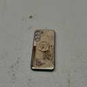 for Samsung Galaxy S23 FE Bling Case Luxury for Women Girls Teens Design Cute Glitter Diamond Rhinestone 3D Butterfly Marble Mirror Fancy Holder Kickstand Phone Cover,GOLD