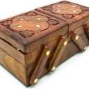 Wooden Jewelry Organizer - 3 in 1 Jewelry Box with Multiple Compartments for Rings, Necklaces, Earrings - Elegant Design for Home Storage and Gifts for Women - Durable and Stylish