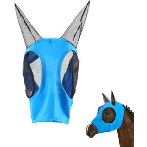 Horse Mask Fly Masks for Horses with Ears Breathable Elastic Fabric for Medium/Large Size Adult Horses