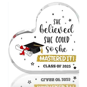 Hyturtle Personalized Class of 2025 Plaque - Inspirational Graduation Gifts For Women - Senior 2025 Gifts For Her - College Grad Gifts - Graduate Gifts - Custom Name Acrylic Plaque Table Decoration