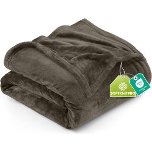 Utopia Bedding Fleece Blanket Queen Size Brown 300GSM Luxury Fuzzy Soft Anti-Static Microfiber Bed Blanket (90x90 Inch)