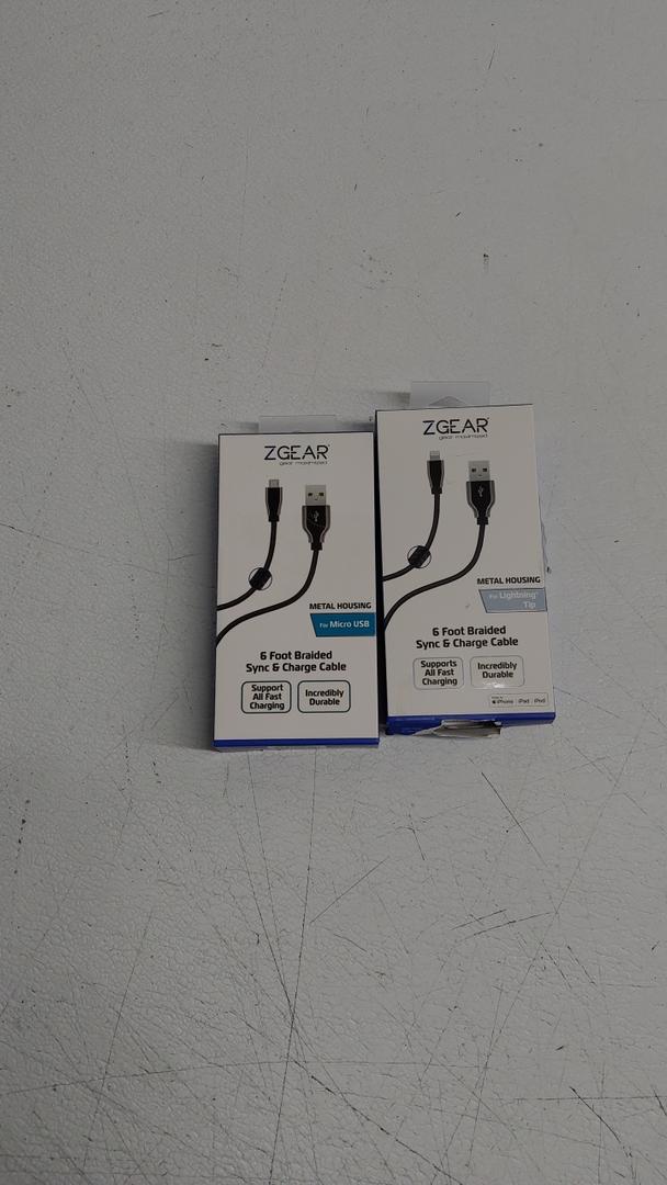 ZGear 6 Foot Braided Sync & Charge Cable  For Micro USB for Lightning Tip