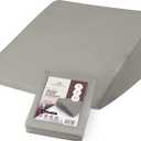 CirclesHome Wedge Pillow Cover 100% Cotton, Zippered Wedge Pillow Case Protector, Soft, Hypoallergenic & Breathable - Light Grey, (24Wx25Lx12)